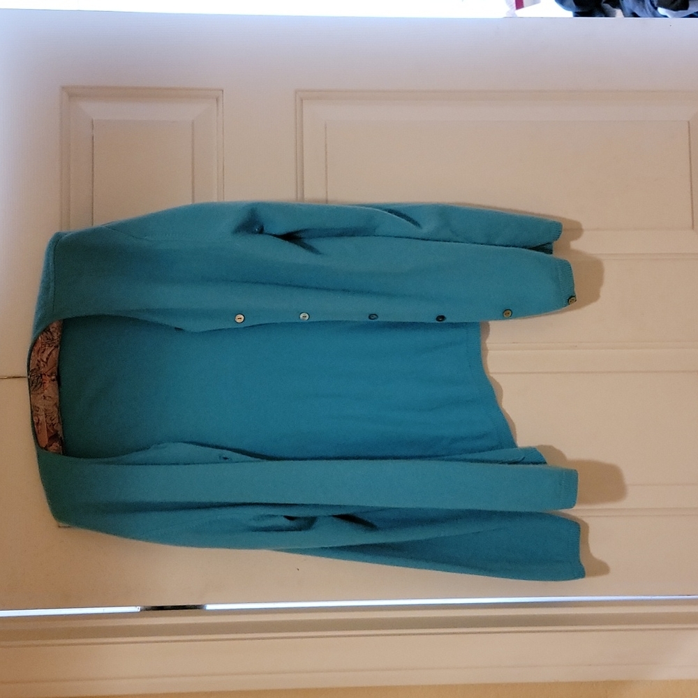 Vintage cashmere blue cardigan. Petite